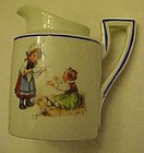 German porcelain child pitcher Victorian children scene