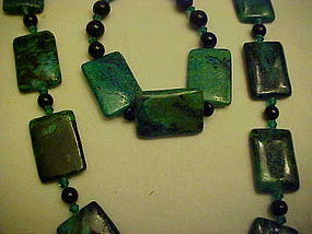 Chunky Malachite necklace and bracelet set