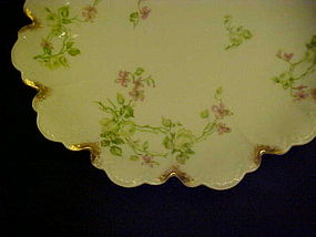 Antique Haviland fancy scalloped bowl trailing florals