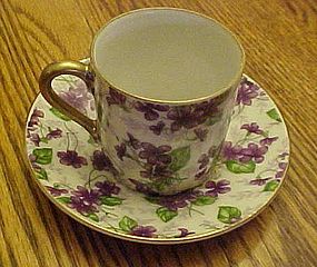 Inarco E563/D  Violet Chintz Demi Teacup  & Saucer