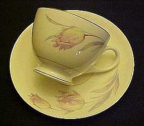 Homer Laughlin Eggshell Nautilus Tulip cup and saucer