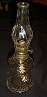 Miniature swirl glass kerosene oil lamp