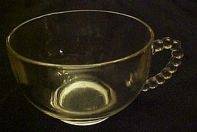 Clear glass punch or snack cup with beaded handle