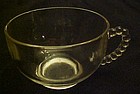 Clear glass punch or snack cup with beaded handle