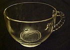 Vintage crystal clear punch cup with beaded handle