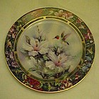 Lena Liu Ruby Throated Hummingbird collector plate