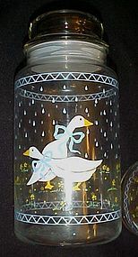 Anchor Hocking Farm Country Geese glass cannister 8.25"