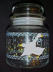 Anchor Hocking Farm Country geese glass cannister 5.50"