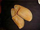 Vintage Childrens Dutch clogs wooden shoes, carved