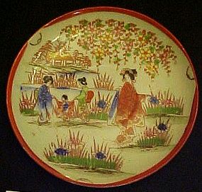 Old Nippon Geisha ware Boys processional 5" plate