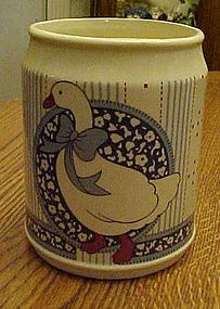 B&D Japan Ribbon Geese blue calico utensil holder