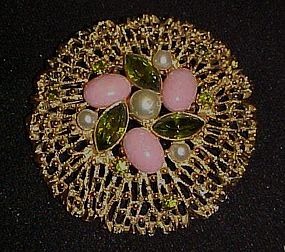 Huge Sarah Coventry FASHION  SPLENDOR pin early 70's