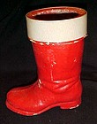 Old 30's paper mache Santa boot candy container 7.50"