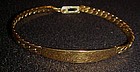 Pretty  gold tone Id bracelet  by Spiedel engraved MOM