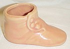 Shawnee pink button up baby shoe planter vase