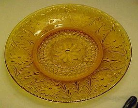 Tiara amber sandwich glass 10" dinner plate by Indiana