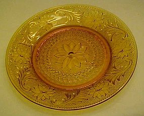 Tiara amber sandwich glass luncheon plate by Indiana