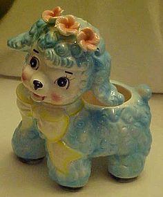 Vintage blue lamb ceramic nursery planter ADORABLE