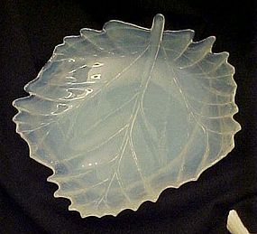 Beautiful opalescent slag leaf dish AWESOME!!