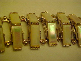 Vintage  gold tone Mother of  pearl bracelet