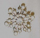 Vintage crystal rhinestone snowflake pin