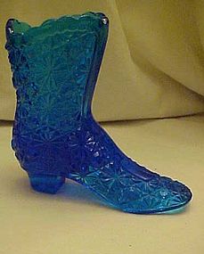 Fenton colonial blue daisy and button shoe boot