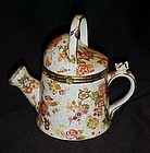 Large chintz watering can trinket box with hinged lid