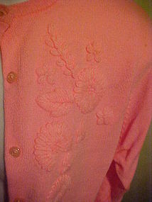 WOW Vintage Mode O Day Hot pink acrylic sweater sz 38