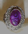 Sterling ring with purple  stone size 8