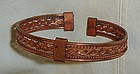 Vintage  solid copper braided clamp bracelet