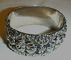 Vintage silver tone clamp bracelet  very ornate