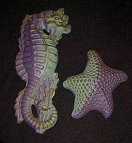 Miller Studios Seahorse and starfish purple and green