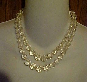 Vintage double strand faceted crystal beads
