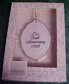 Hallmark 10th Anniversary ornament 1992 retired