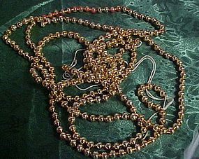 Vintage gold mercury beads Christmas garland