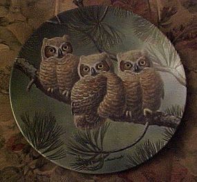 Knowles Three of A Kind Great Horned Owls 4th plate