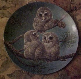 Knowles  Whoo's There Barred owls 8th plate