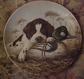 Knowles Dog Tired Springer Spaniel plate