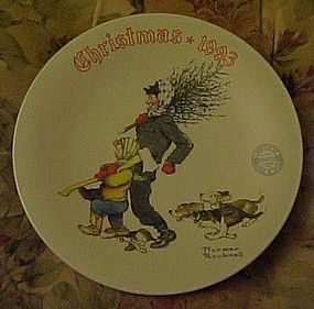 Norman Rockwell Christmas plate 1993 The Tree Brigade