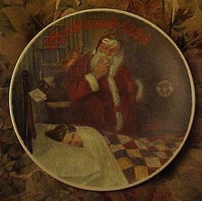 Norman Rockwell 1986 plate Deer Santy Claus