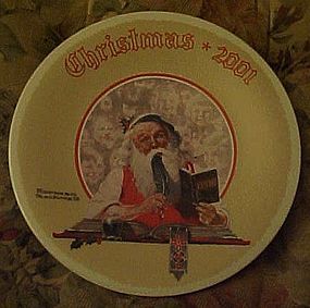 Norman Rockwell 2001 plate Bookkeeper Santa