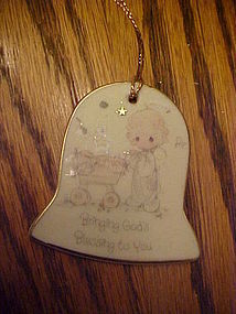 Precious Moments flat bell ornament for new baby