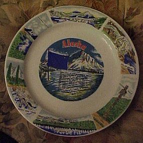 Alaska souvenir plate, poem and points of interest