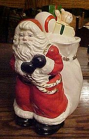 Santa with bag of gifts cookie jar