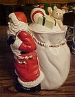 Santa with bag of gifts cookie jar