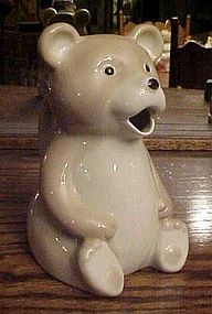Porcelain bear shape juice pitcher utensil holder