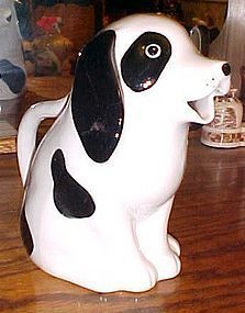 Black and white spotted dog juice milk pitcher