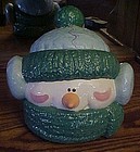 Ceramic Snowman Head cookie jar