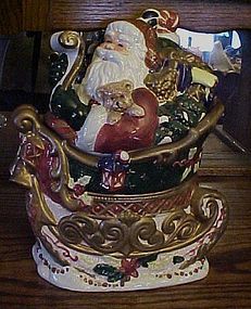 Int'l Art Co Santa and his sleigh ceramic cookie jar