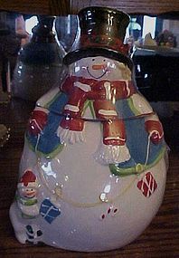 Ceramic Snowman Cookie Jar in box